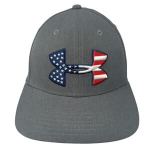 Under Armour Stars & Stripes Fitted Baseball Cap Gray One Size Pro Fit Patriotic